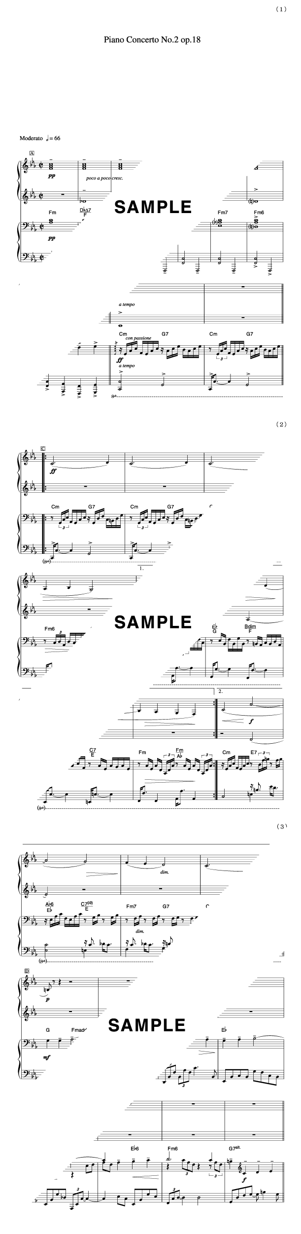 楽譜】ピアノ協奏曲 No.2 op.18 / Sergei Rachmaninoff（セルゲイ 