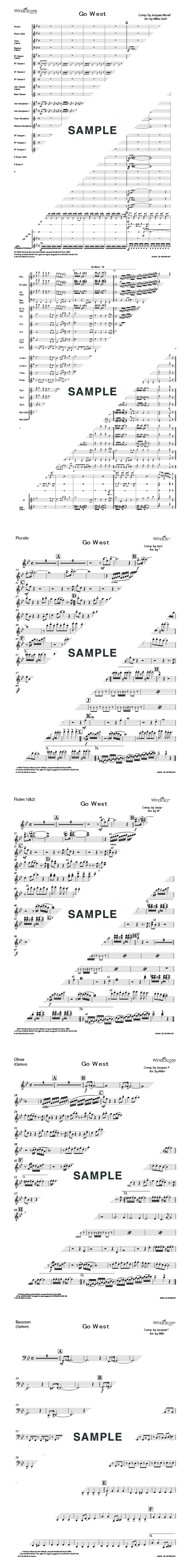 楽譜】Go West / Village People（ヴィレッジ・ピープル）（吹奏楽